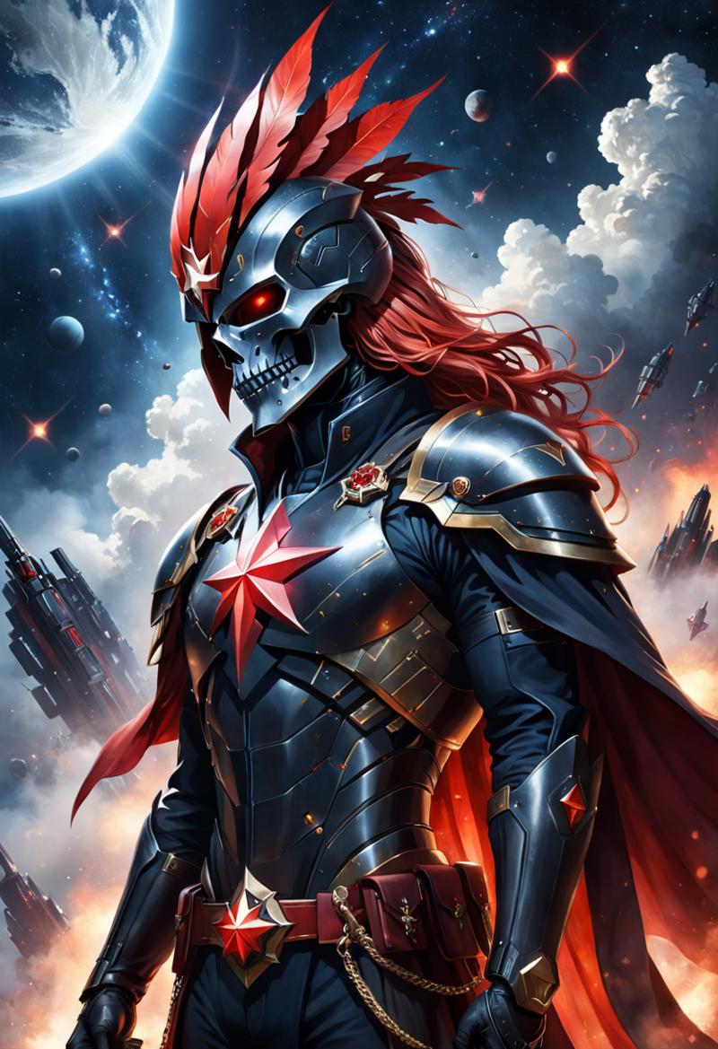 50300-4037154410-cinematic film still poster, Captain of the Scarlet Star Space Pirates, a formidable, fearless captain who plunders enemy starsh.png